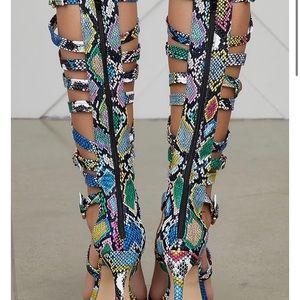 Multi Colored Snakeskin Heels